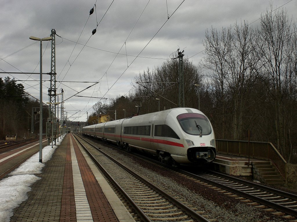 ICE T in Erfurt-Bischleben. Er erreicht nach einer weiteren Fahrtzeit von ca 5 Minuten den neuen Hbf Erfurt. 25.02.10(Thomas)